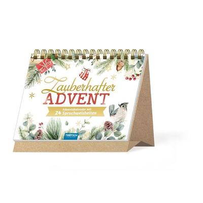 TRÖTSCH – Aufstell Adventskalender „Zauberhafter Advent“ | Weihnachtskalender mit 24 Zitaten für eine besinnliche Weihnachtszeit