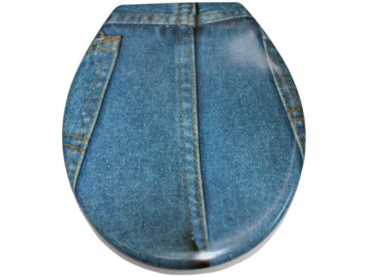 WC-Sitz ADOB Jeans , grau, Duroplast, WC-Sitze, WC-Sitz, sehr stabil, universal passend