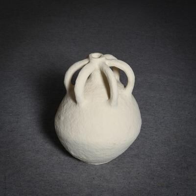 BIDK Home "Paper Mache Vase Dia 15.8"" & H 19.8"" - OFF-WHITE"