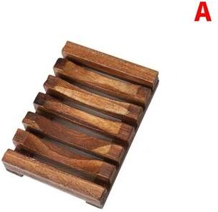 Uplifted Goods Natural Wooden Soap Holder With Mold Resistant Ventilation Design dark Wood 4.13x2.95x0.87in