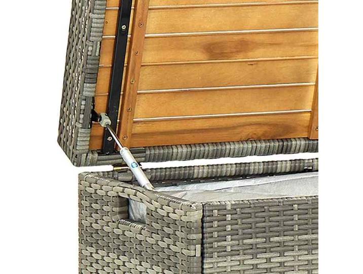 Sale 2026@ Banc de rangement de jardin 120 cm Résine tressée Gris - Banquette de balcon @2093