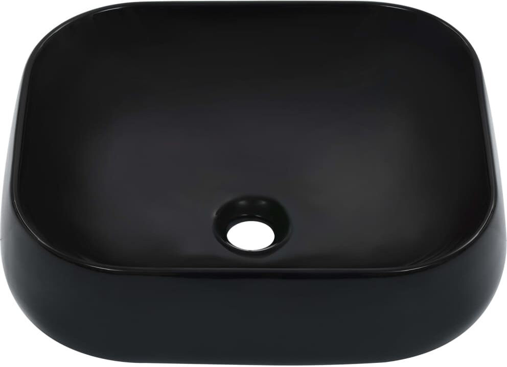Belfry Bathroom Woodleigh 445mm L x 395mm W Ceramic Square Sink Black 395mm W