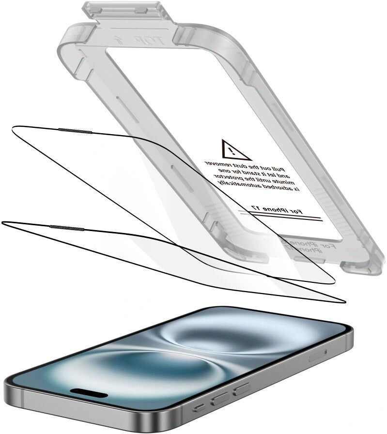 Tech-Protect - iPhone 17 - Quick Set+ Skærmbeskyttelsesglas - 2 stk - Gennemsigtig / Sort Kant