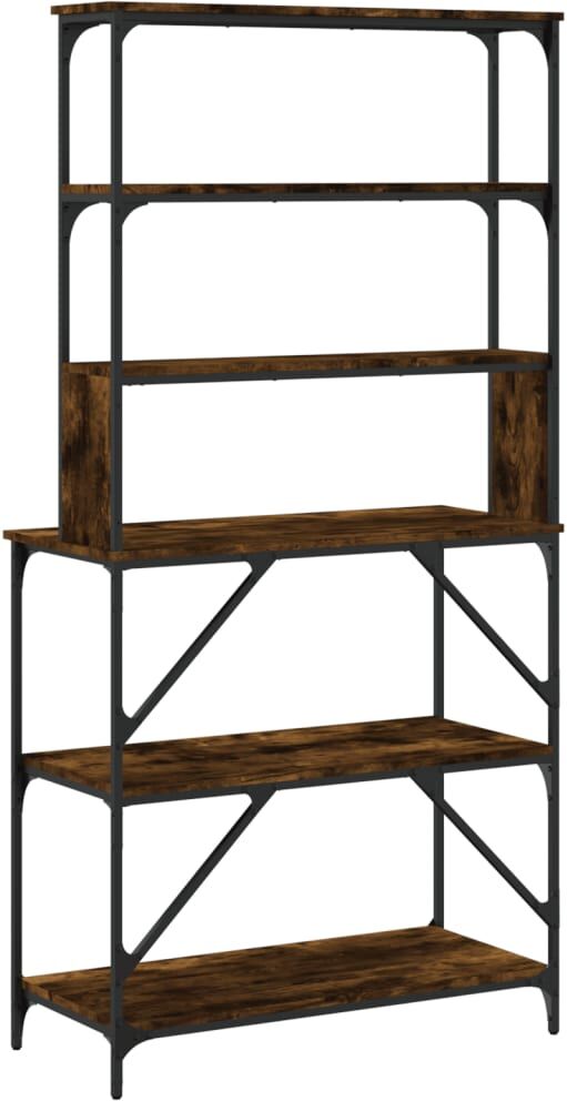 vidaXL Support de boulanger à 6 niveaux chêne fumé 90x40x180 cm
