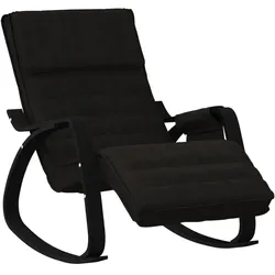 Décoshop26 - Gepolsterter bequemer Schaukelstuhl zum Stillen für das Wohnzimmer schwarzer Stoffbezug DEC029051 DEC029051