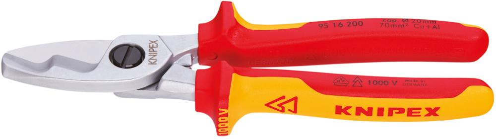 KNIPEX Kabelschere VDE mit Mehrkomponenten-Griffen 200mm
