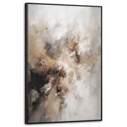 LEINWAND Bilder mit Rahmen - Farbe - Abstrakt - Beige - Kunst - 80x120