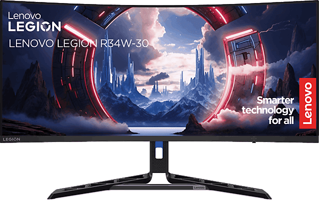 Monitor gaming - Lenovo Legion R34w-30, 34", UWQHD, 0.5 ms, 180 Hz, HDMI, Altavoces integrados, Negro