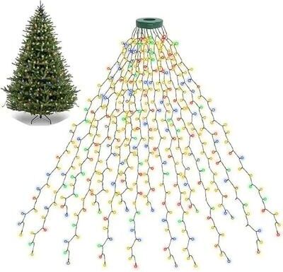 Uplift Picks LED Waterfall Christmas Tree Lights Waterproof Outdoor Garden Decor colorful 3 M (400 Led) usb (plug In)
