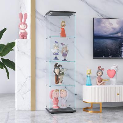 Bookshelf Glass Display Cabinet 4 Shelves with Door