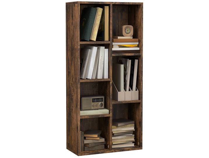 Bibliothèque Homcom avec 7 compartiments de rangement pour chambre et bureau 50X24X106 cm Blanc
