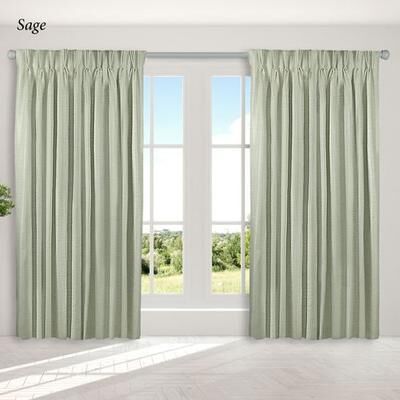 Ricardo Trading Llc Marshfield Drapery Wide Width Pinch Pleat Curtain Pair, 150 x 84, Sage