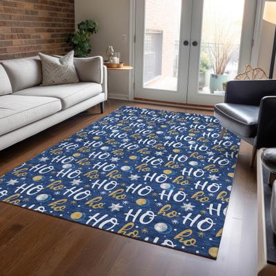 Addison Rugs Machine Washable Indoor/ Outdoor Vhristmas Ho Ho Ho Chantille Rug