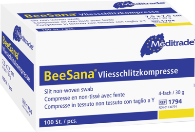 Meditrade GmbH SCHLITZKOMPRESSEN Vlies 5x5 cm unsteril 4fach 100 St 01330768