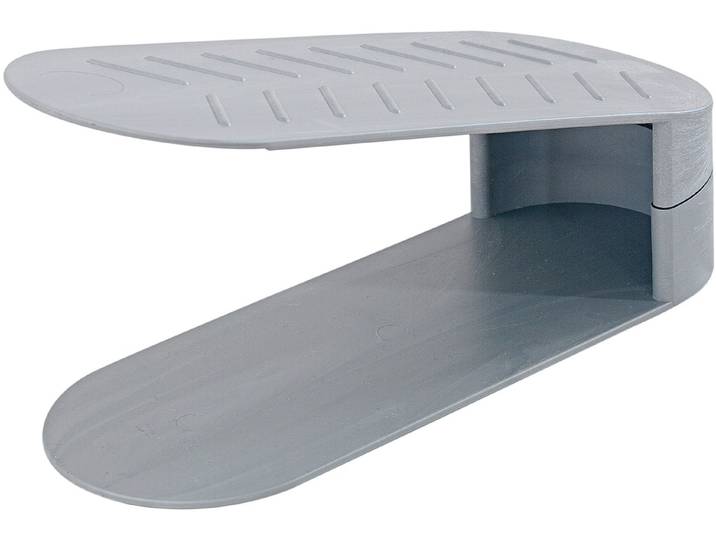 Schuhbox HEINE HOME, silber (silberfarben), B:10cm H:13cm T:28cm, Kunststoff, Aufbewahrungsboxen, Schuhbox