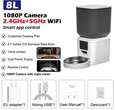 Uplift Picks Furpipi 8L Smart Automatic Cat Feeder With HD Camera WiFi App Control Pet Food Dispenser c