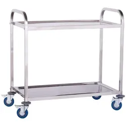 Helloshop26 - Professioneller Servierwagen 101 x 55 cm gehärteter Edelstahl 2 Ebenen max. 160 kg 3614111