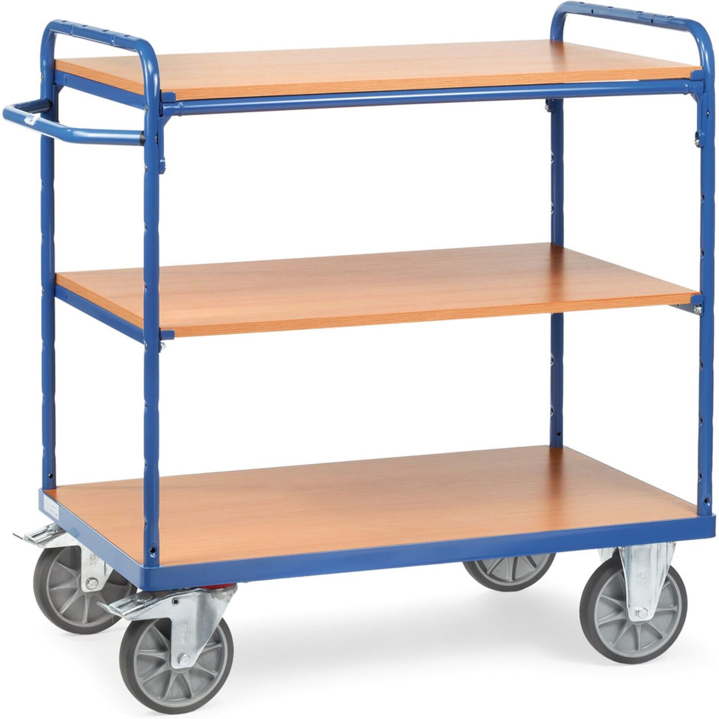 fetra Etagenwagen 8101, Tragkraft 600kg, TPE-Reifen, 1 fester und 2 Einlegeböden)