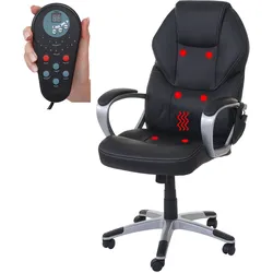 Massage-Bürostuhl MCW-A69, Drehstuhl Chefsessel, Heizfunktion Massagefunktion Kunstleder ~ schwarz