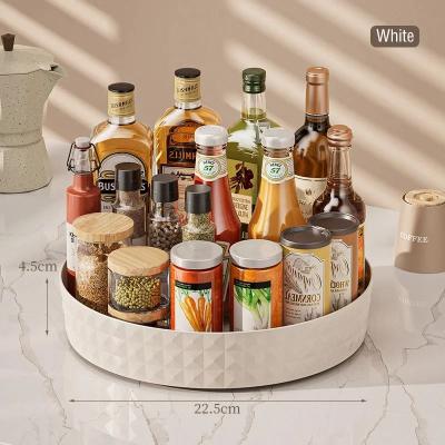 Uplift Essentials 360 Rotating Lazy Susan Organizer Non Slip Spice Rack And Cosmetic Storage Tray beige