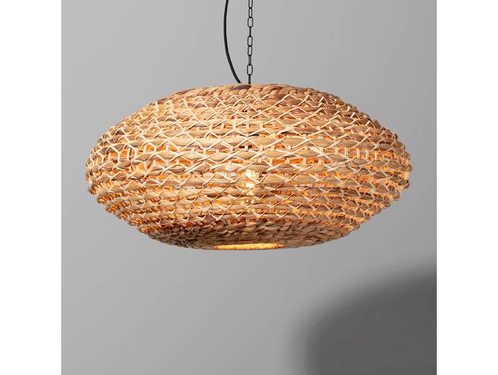 Pendelleuchte Bola 60 x 60cm Braun/Hellbraun Material: Naturfaser Naturfaserart: Pflanzenblatt LED E27