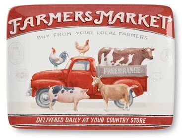 "Certified International Vintage Farm Rectangular Platter 16"" x 12"" - 12.00""W x 16.00""L x 1.25""H"