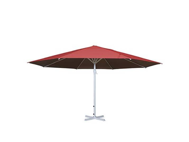 Mendler Sonnenschirm Meran II Polyester/Alu Ø 5m ohne Ständer - rot Gastronomie Marktschirm, Mast weiß, 28kg