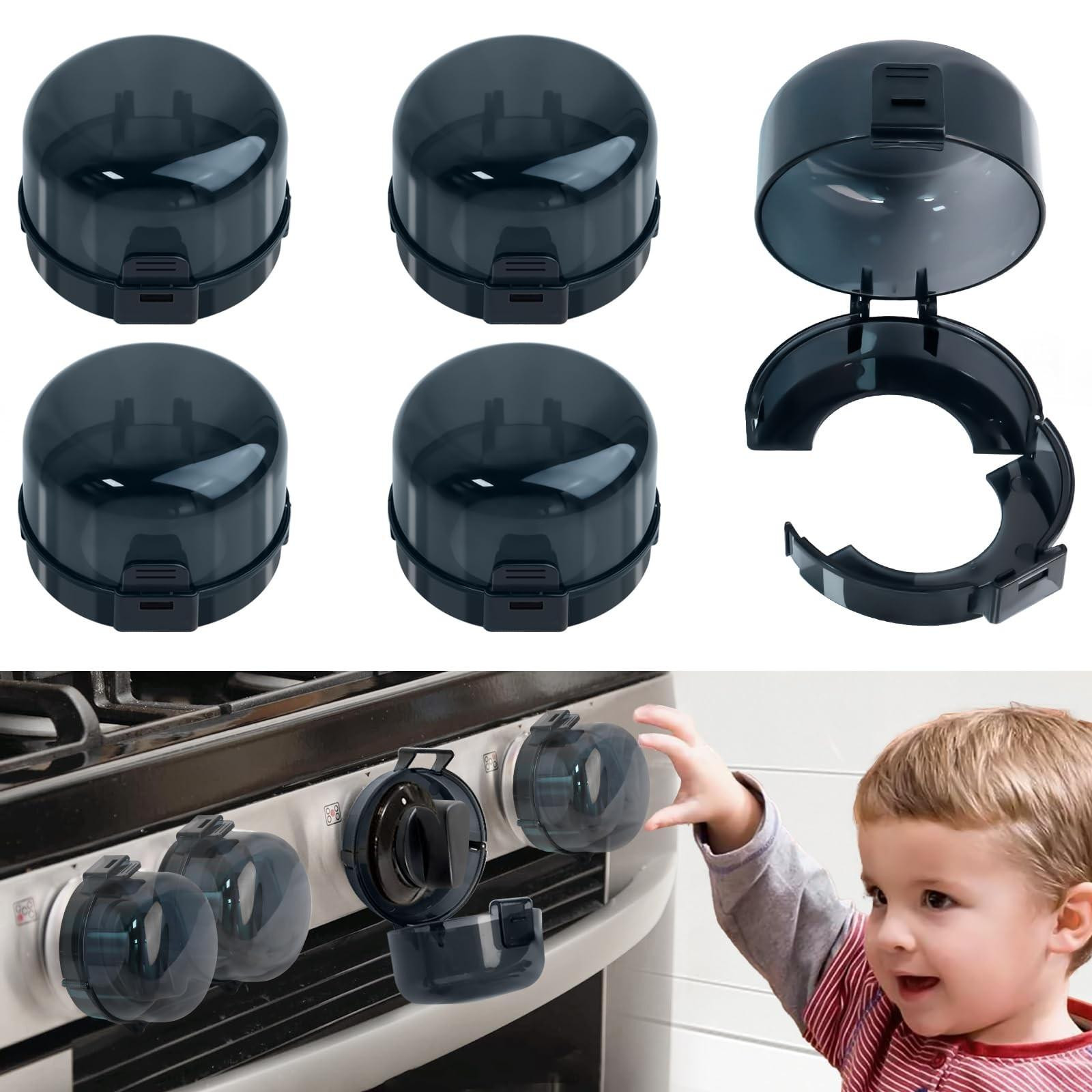 Merkloze Veiligheidscovers voor gasfornuisknoppen - Babyproofing set van 5