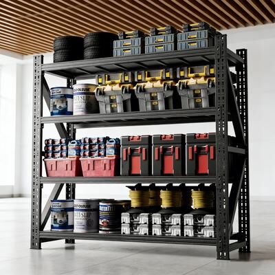 Telepassa Metal Heavy Duty Adjustable Garage Shelves Industrial Storage Unit for Warehouse