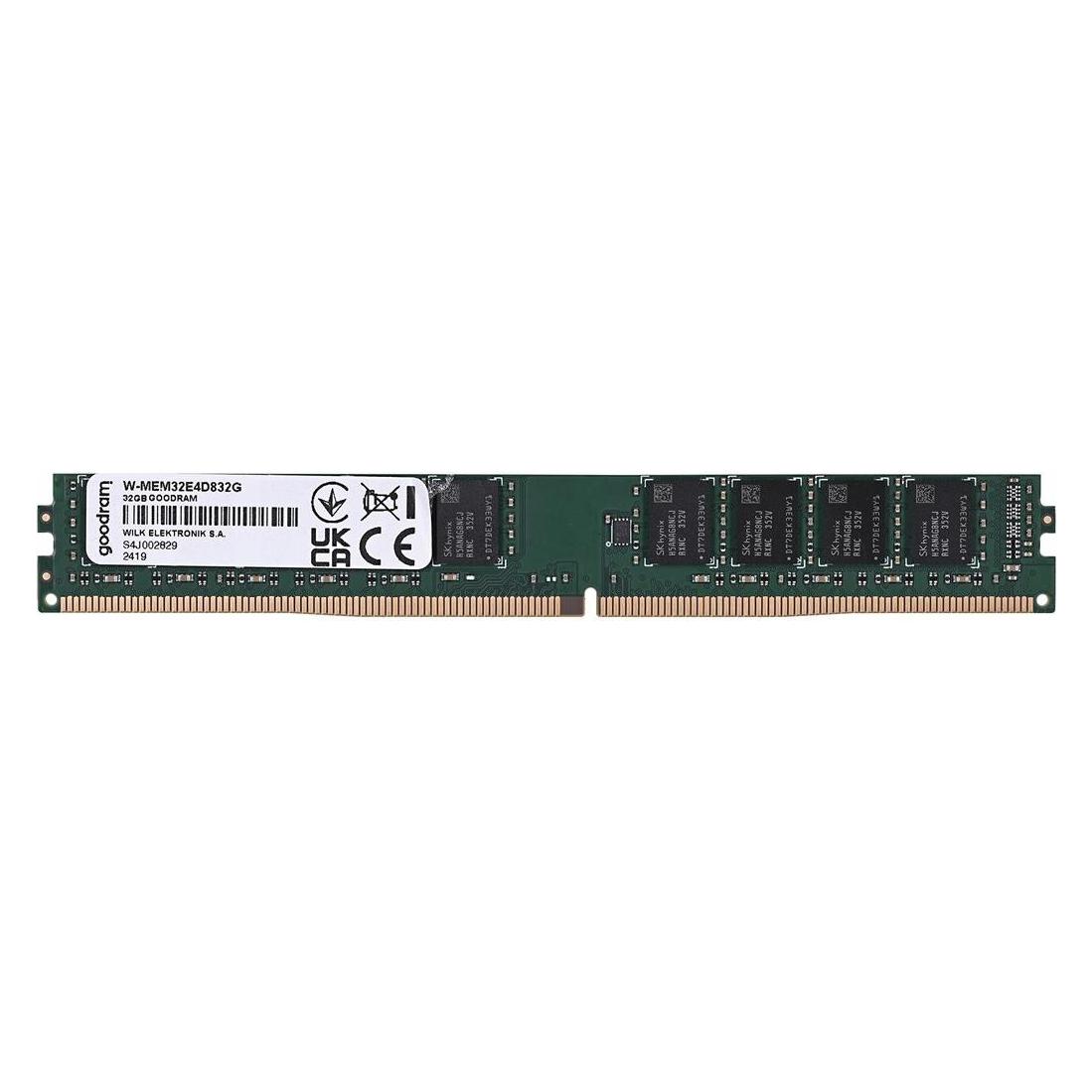 Goodram Server memory DDR4 /3200() ECC DRx8 VLP (1 x 32GB, 3200 MHz, DDR4-RAM, U-DIMM) (W-MEM32E4D832G)