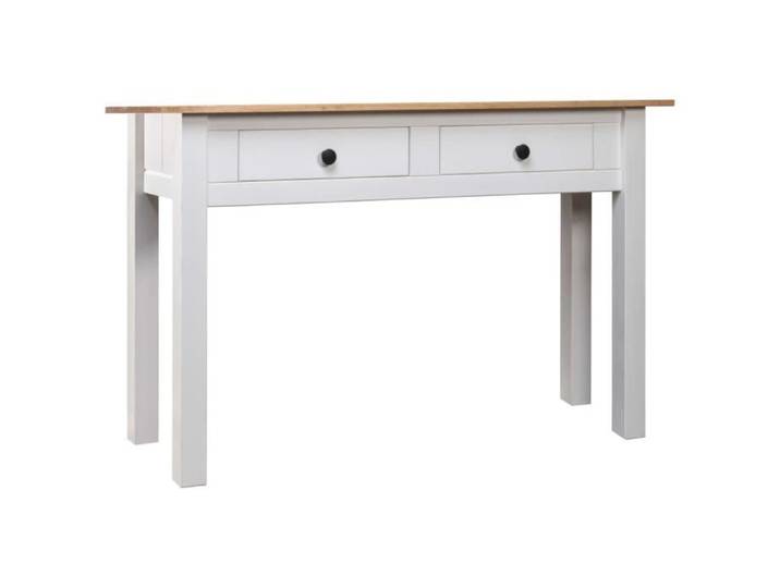 9683 Table console Classique - Table d'appoint Table de Salon Blanc 110x40x72 cm Pin massif Assortiment Panama FNCM®