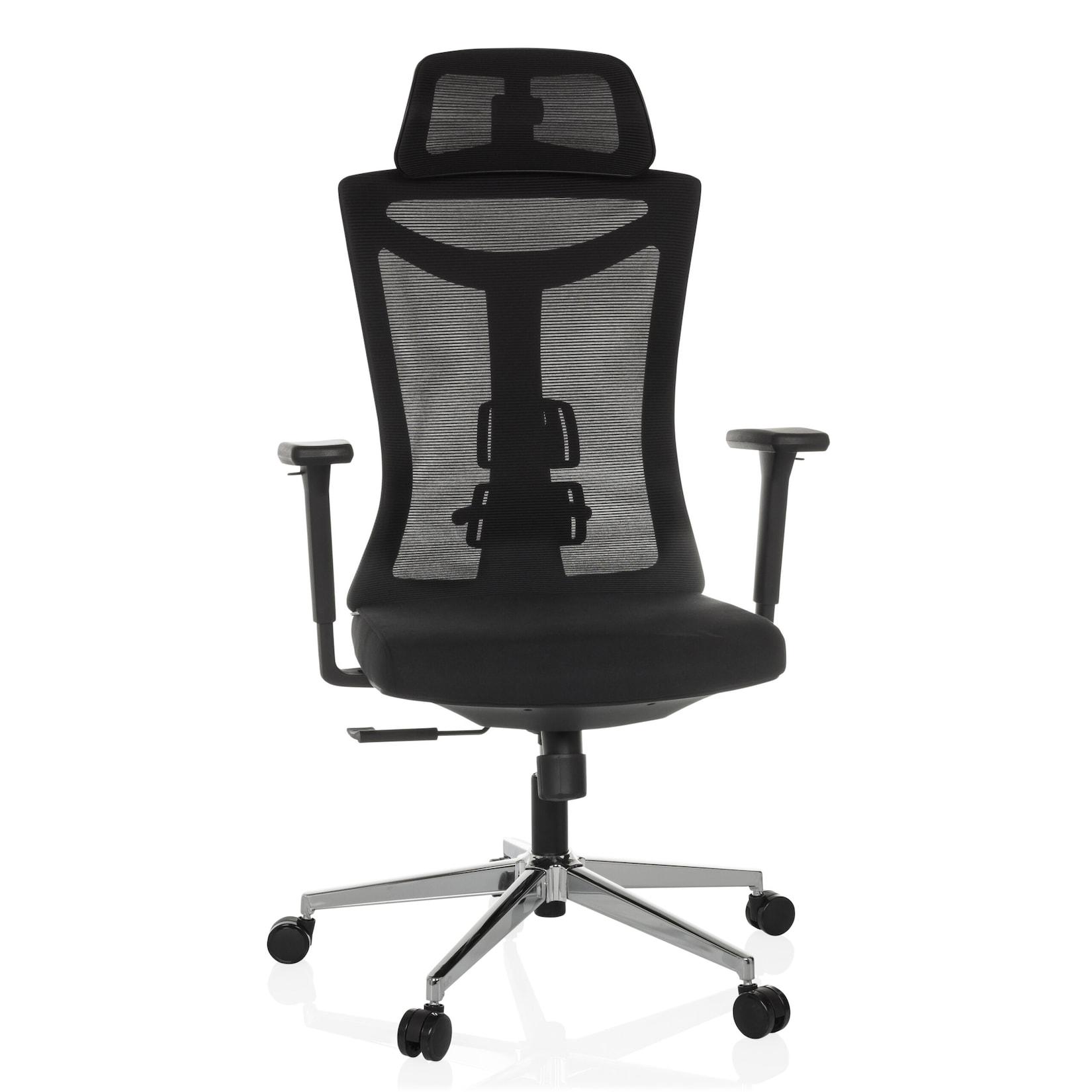 hjh OFFICE Profi Bürostuhl KAMIAK Stoff / Netzstoff mit Armlehnen