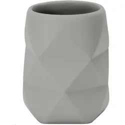 Zahnputzbecher CRACKLE (LBH 8x8x10 cm) - silber - LBH 8x8x10 cm
