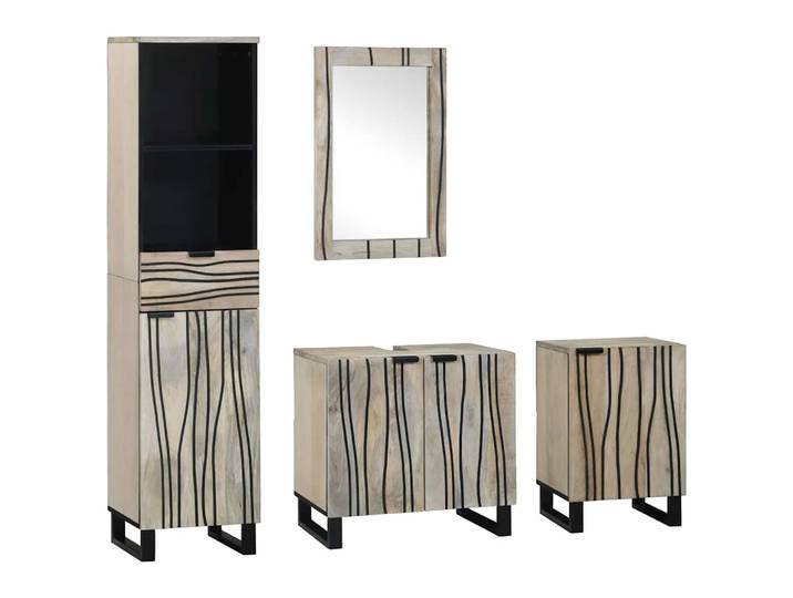 vidaXL Badezimmermöbel-Set 4 Stk. Walnussbraun Holzwerkstoff