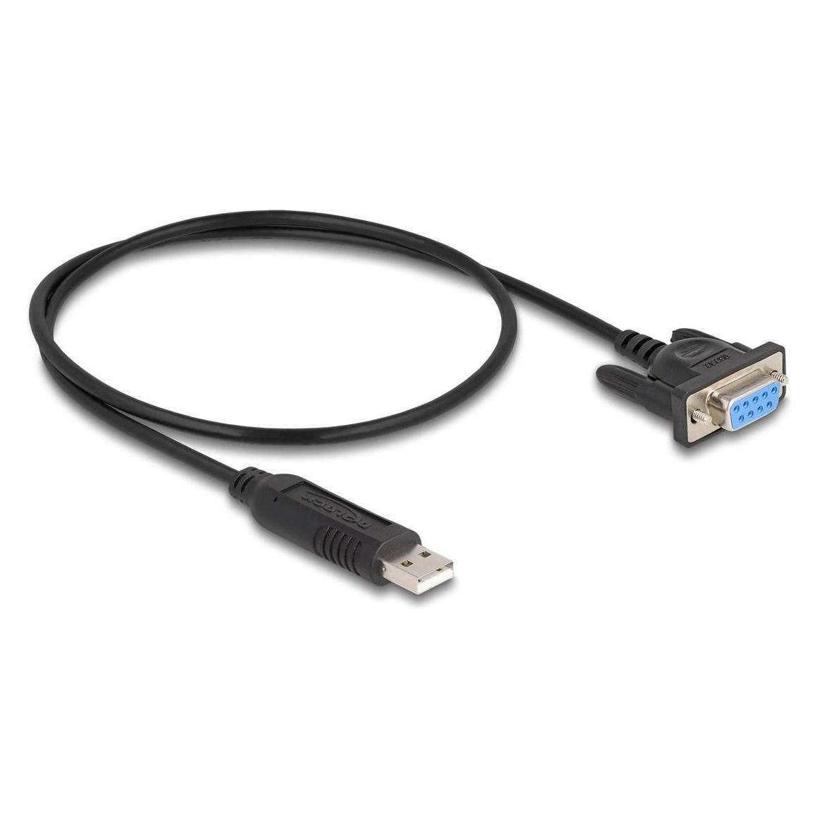 Delock USB 2.0 zu Seriell RS-232 Adapter Sub-D 9 Buchse mit (0.50 m) (67381)