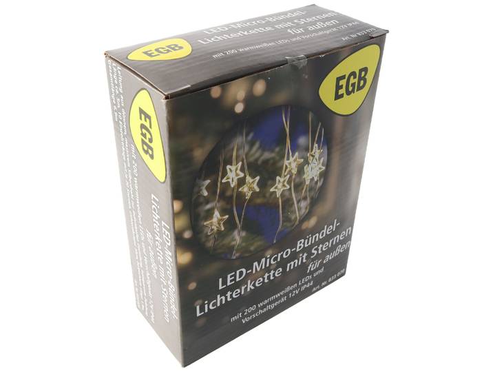 EGB LED microbundel lichtketting met sterren 200 ww LED 10 strengen 4027236043423