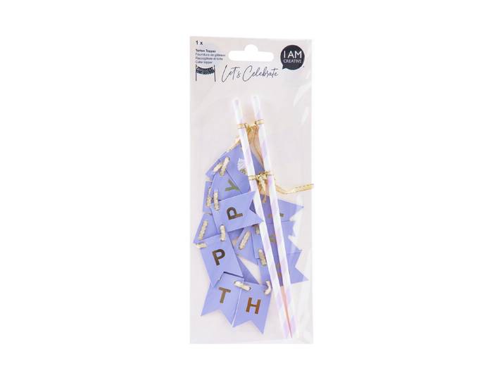 Torten Topper Birthday, 28 x 19,5 cm