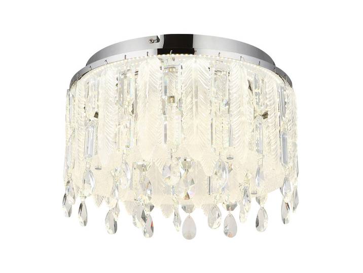 Globo Led-Deckenleuchte, Klar, Chromfarben, Metall, Kunststoff, Glas, 380 mm, rund, 26 cm, CE, Farbtemperaturwechsler, Lampen & Leuchten, Innenbeleuchtung, Deckenlampe, Deckenlampen