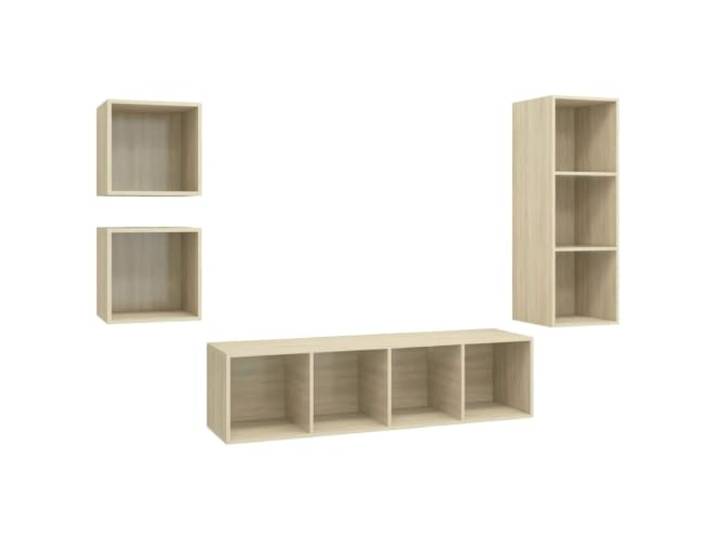 Makastle 4-TLG. TV-Schrank-Set Sonoma-Eiche Holzwerkstoff