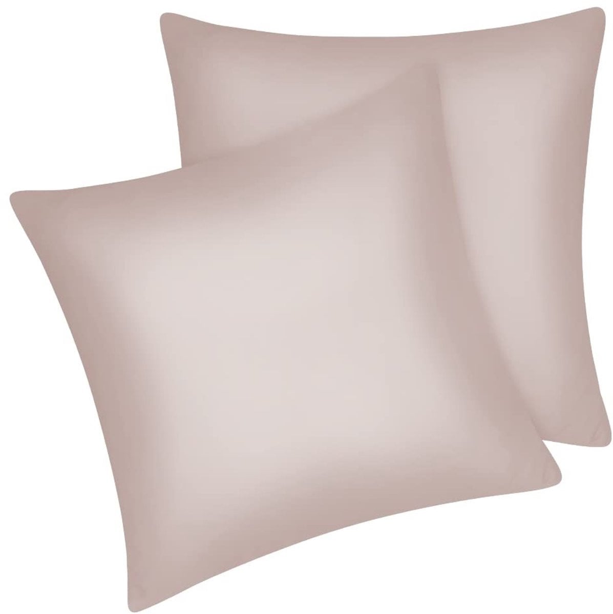 Set van 2 satijnen kussenslopen taupe 40x40 cm