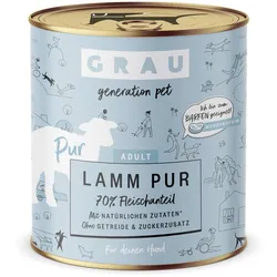 grau Hund 800 Gramm Hundenassfutter 6 x 800 Gramm Lamm pur