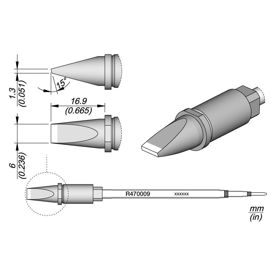 JBC Lötspitze R470, Meissel, 6 x 1,3 mm, R470009 (Lötspitze) (R470009)