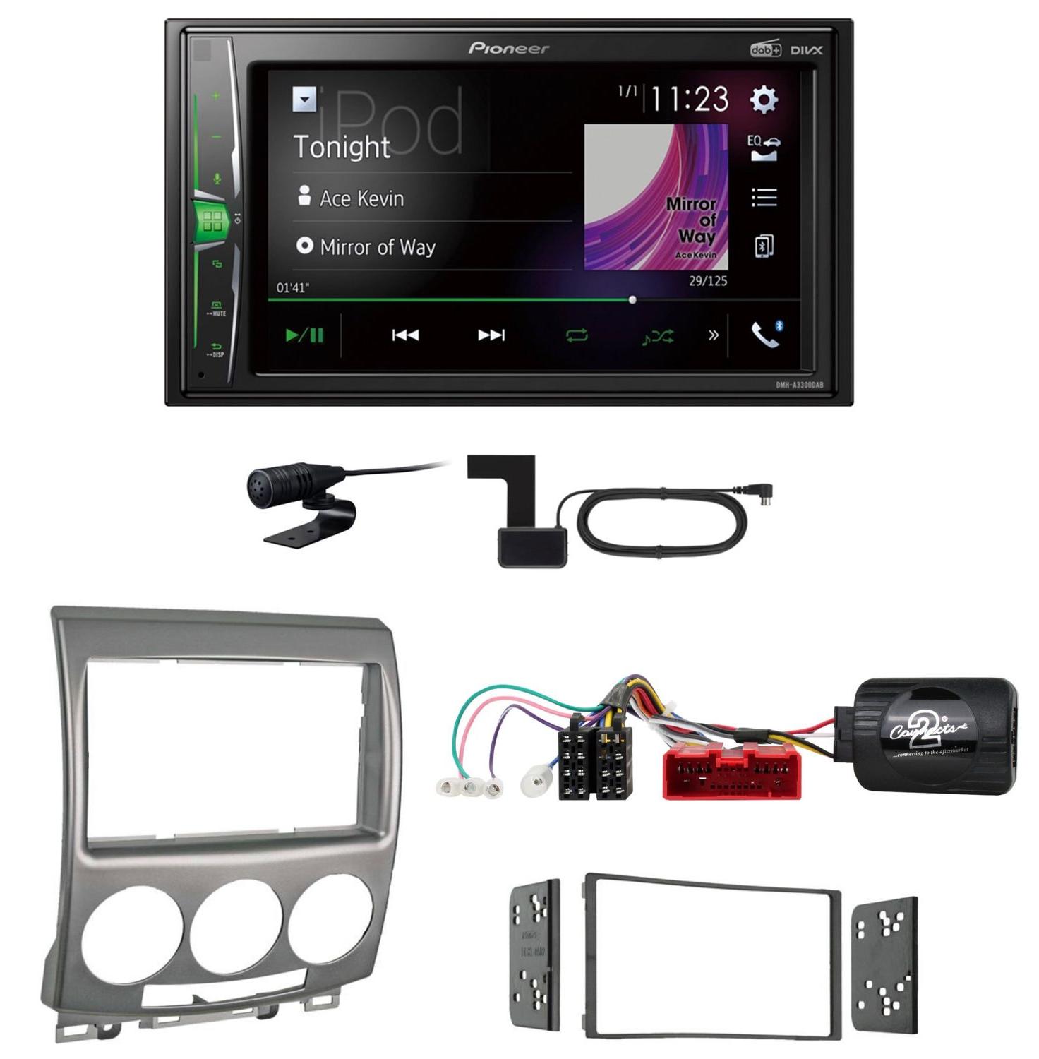 Pioneer DMH-A3300DAB USB Digitalradio Bluetooth MP3 Einbauset für Mazda 5 CR
