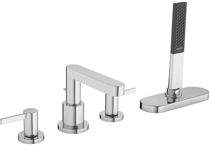Hansgrohe Finoris Fertigmontageset 76444000 4-Loch-Wannenrandarmatur, mit sBox, chrom