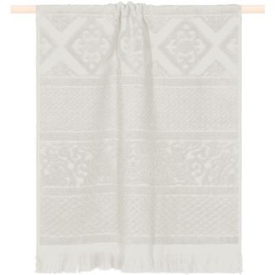 Strandtuch PAD "HARLEM, 100x180 cm", weiß, B:100cm L:180cm, Frottee, Frottee, Handtücher, hochwertige Jacquard-Webung, besonders weicher Griff, mit Fransen