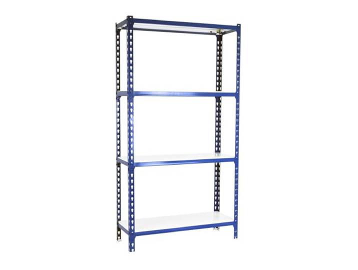 Simon Rack Metallregal 1500x1200x400 mm - Simonclick 4 Höhen, Metallablage, Biegepunkt 200 kg, Korrosionsschutzlackierung, Klicksystem-Montage, Blau/Weiss