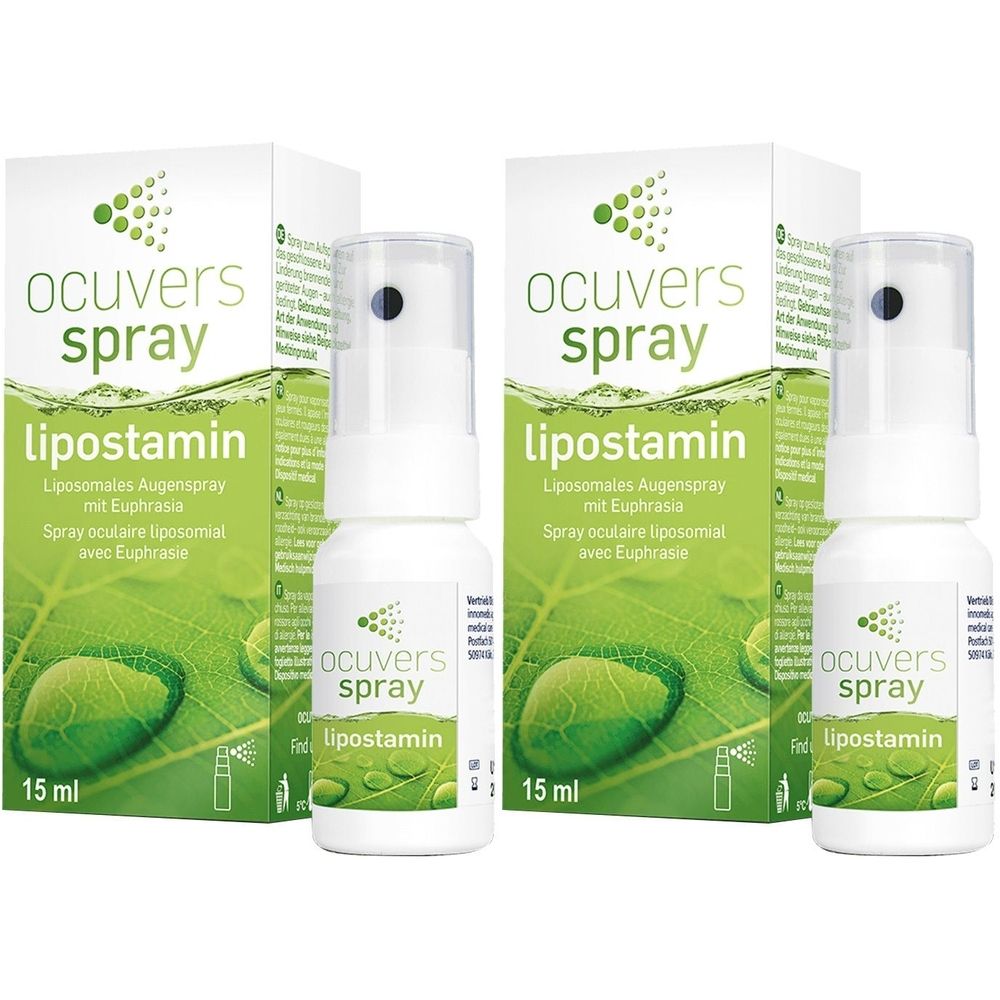 Ocuvers spray lipostamin Augenspray mit Euphrasia 2x 2x15 ml Spray