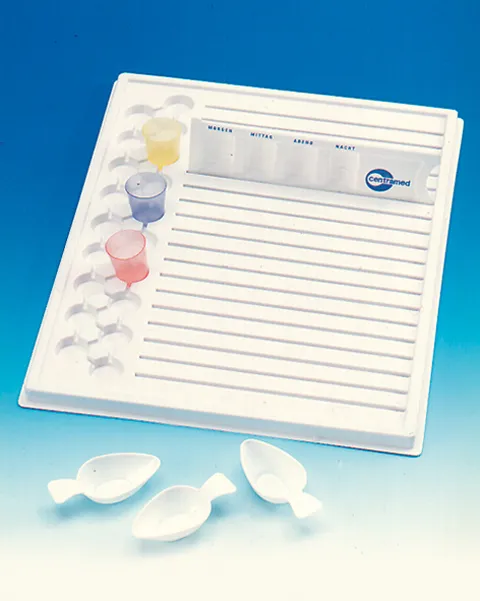 medimex GmbH Dispenser-Tablett für 19 Tablettendispenser und 10 Becher mit Ablagefach 8M50101410