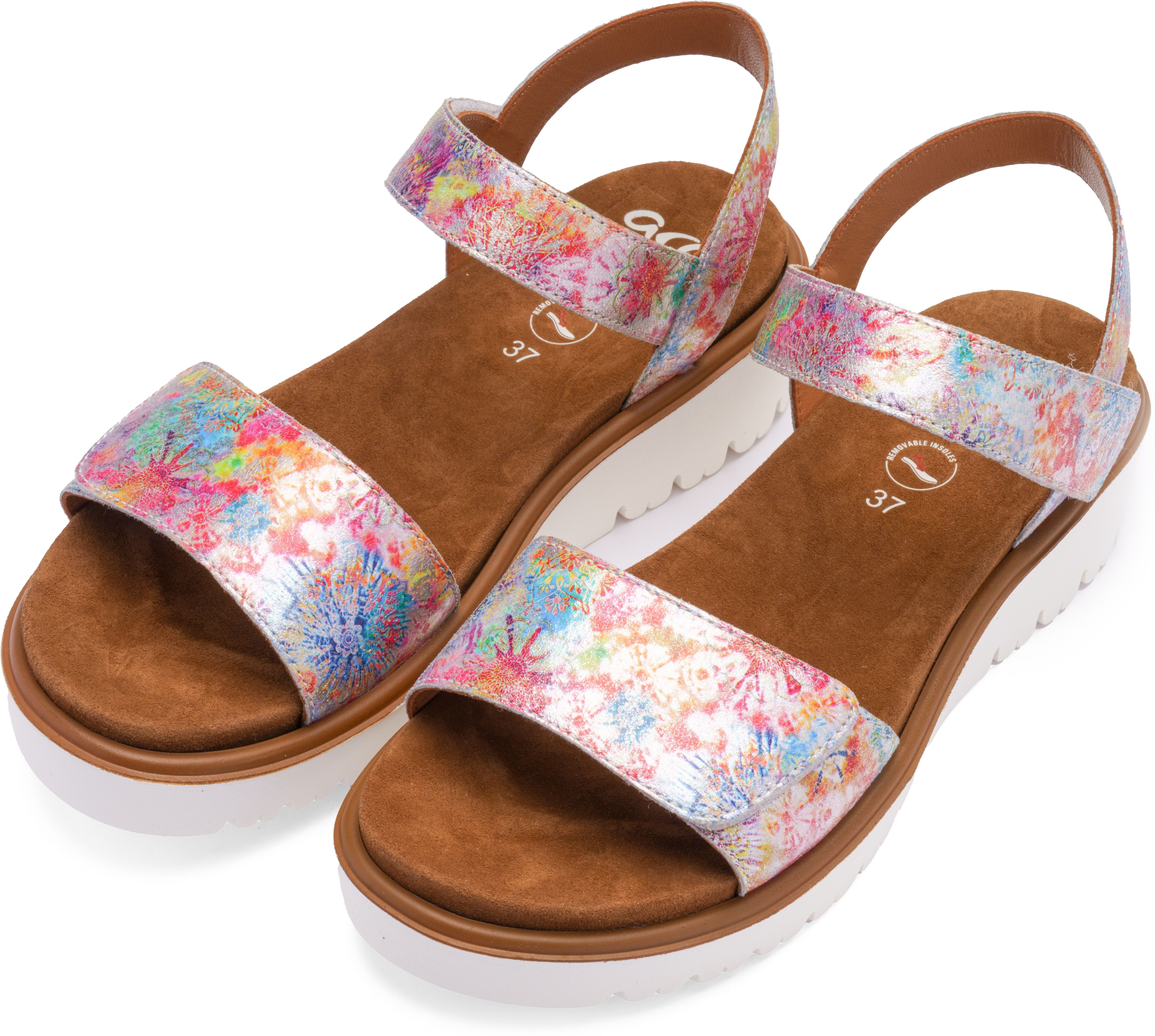 Ara "BILBAO", Sommerschuh, Sandale, Keilabsatz, Klett, Weite G (weit) multicolor 37, Leder