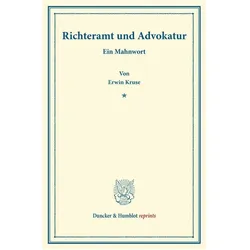 Richteramt und Advokatur, Fachbücher von Erwin Kruse